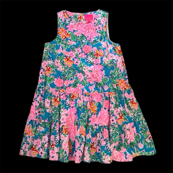 LILLY PULITZER NWT Pink Floral Sun Dress Medium Colorful Beach Resort Vacation - Picture 2 of 16